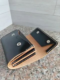 （訳あり）コインケースのようなお財布　手染め　たつのレザー　ヌメ革