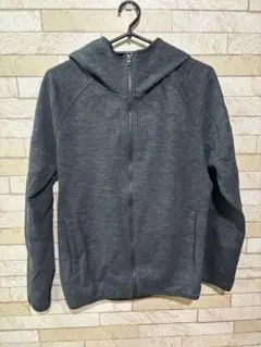 グレー フード付き ジップアップジャケット M A0207