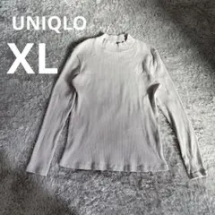 Sakura様ユニクロ　リブハイネックT XLサイズ　ライトグレー　UNIQLO