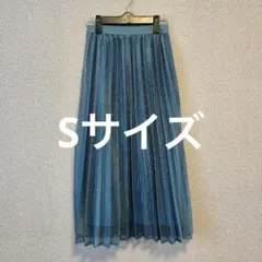HoneysブルーメッシュプリーツスカートSサイズ