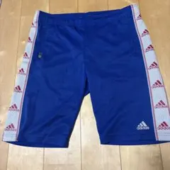 adidas ショートパンツ ブルー ロゴテープ