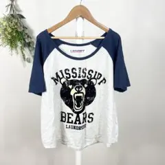 T1415 ランドリー　Tシャツ　フリーサイズ　綿　カレッジ　ロゴT 大きめのサムネイル