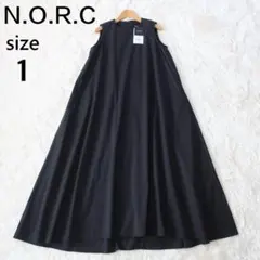 【タグ付き】ノーク タイプライター Aライン マキシワンピース フレア 黒 1