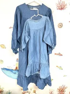 リトルウィークエンド デニム ワンピース 親子セット 160 110cm オソロ