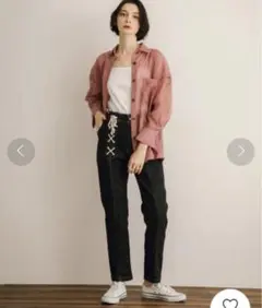 PUBLIC TOKYO シースルー長袖シャツ シアーシャツ ピンク 日本製のサムネイル