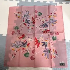 【新品未使用】沖縄 紅型染 ハンカチ ピンク 花柄 創作紅型染