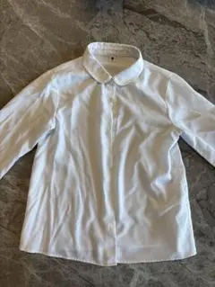 ホワイト 長袖シャツ 120cm 女の子　ユニクロ　丸襟