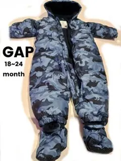 gap ベビーダウン ジャンプスーツ恐竜青色 迷彩フルジップダウンコート90cm