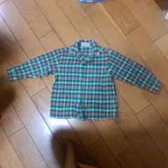 Miki House グリーン系チェックシャツ T100-G16