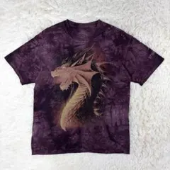 00s ザ・マウンテン タイダイ グラフィックTシャツ ドラゴン パープル M