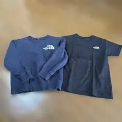 THE NORTH FACE ネイビースエット　黒Tシャツ140