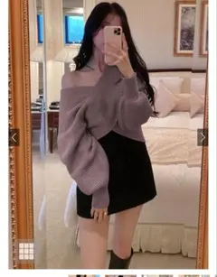 カシュクールニットトップス[mb1515]