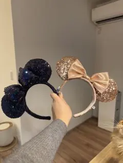 ミッキーマウス型カチューシャ 2色セット