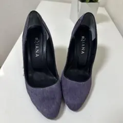 DIANA ファー調紫色ハイヒール