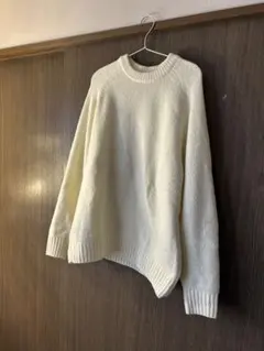 GU アイボリー パフニットプルオーバー Lサイズ