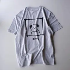 DOG プリント Tシャツ グレー / XL