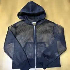 新品未使用品 黒メッシュのジップパーカー
