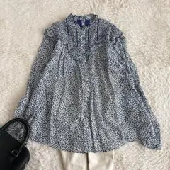 美品✨25AW✨スローブイエナ　フリルピンタックブラウス　花柄　定価1.2万