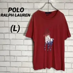 希少　ポロラルフローレン　カットソー　ヴィンテージプリントTシャツ　赤