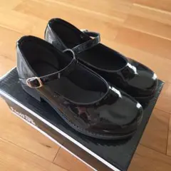 FootForm 黒 フォーマルシューズ ストラップ付き　19cm