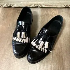 美品 トッズ 37.5 フリンジ TTビット ローファー ブラウン ガラス