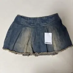 Bershka デニム プリーツスカート Sサイズのサムネイル