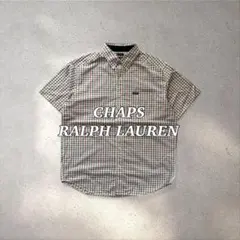CHAPS RalphLauren半袖ボタンダウンシャツLチェック00’s短丈