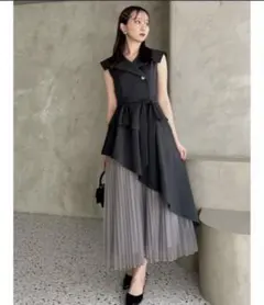 ダズリン　アシメプリーツトレンチワンピース