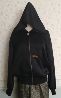 MOSCHINO ジップアップパーカー ブラック