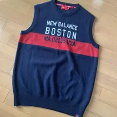s*n様 ◆ニューバランス　ゴルフ　ベスト◆6 XL 紺色◆美品　ウールアクリル