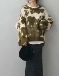 モヘアタッチマーブルニット　エシカ esica