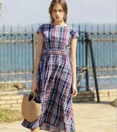 美品　anysis マドラスチェック ワンピース