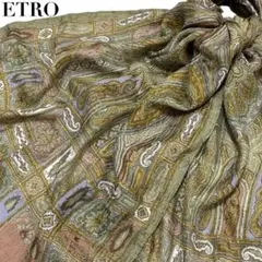 極美品✨ETRO エトロ シルク混 大判ストール スカーフ ペイズリー