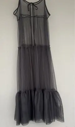 チュール フリル キャミソールドレス