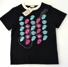 【新品タグ付】REPAYSAN 子供Tシャツ ギター リップ柄 ブラック 130のサムネイル