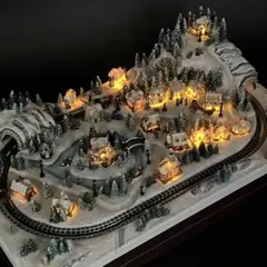 トーマスキンケード　田舎のクリスマス列車　ミニチュア　ジオラマ　クリスマス