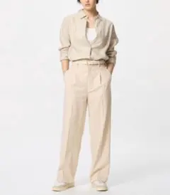 新品未使用◆ユニクロ　タックワイドパンツ　/レディースXL