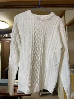 Nano universe 白のニットセーター スウェット