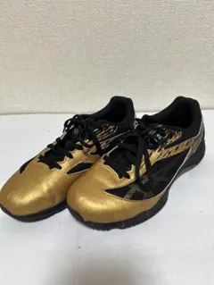 ASICS ゴールド ブラック スニーカー　23.5センチ