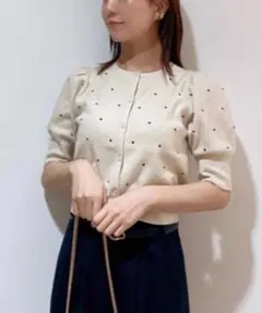 SNIDEL アイボリー ニットカーディガン SWNT244238