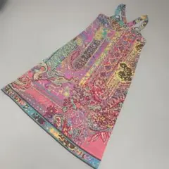 レオナール★バッククロス★ワンピースマルチカラー花柄★美品