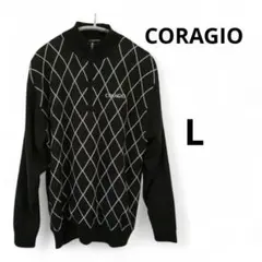 CORAGIO ダイヤモンドパターン セーターL