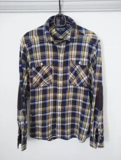 ビームス ネルシャツ チェック柄 エルボーパッチ