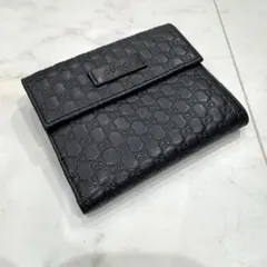 グッチ　シマレザー　マイクロgg ブラック　財布