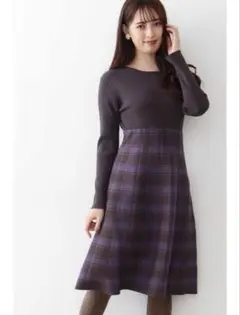 JILL by JILL STUART ドッキングチェックニットワンピース