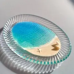 【 海のプレート No.3584 】エポキシレジン オーシャンアート アート