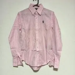 【未使用品】ラルフローレン 長袖 シャツ ポニー刺繍 ピンク ストライプ　150