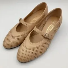 銀座ヨシノヤ メッシュ パンプス ストラップ ベージュ 22cm