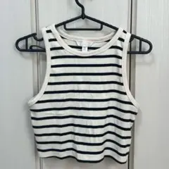 H&M（エイチアンドエム）ボーダーリブタンクトップ