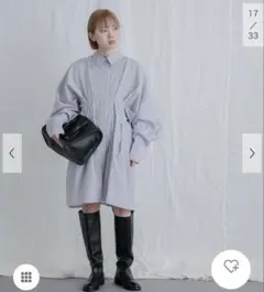 KBFストライプ柄 シャツワンピース